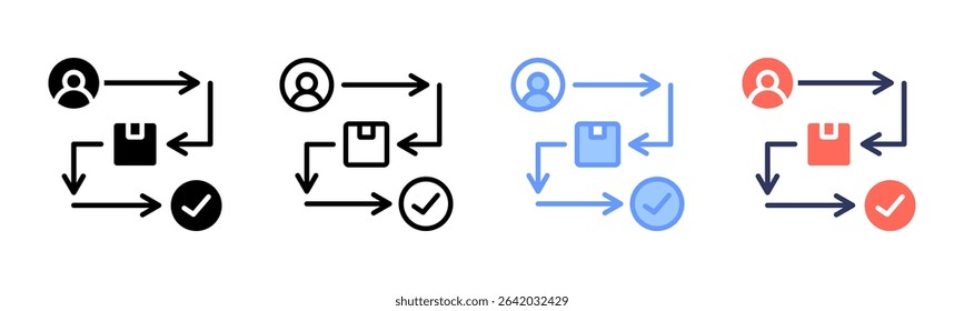 Customer Journey icon sheet multiple style collection