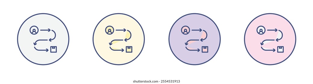Customer journey icon Thin line flat illustration