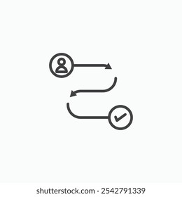 Customer Journey icon in thin outlined.