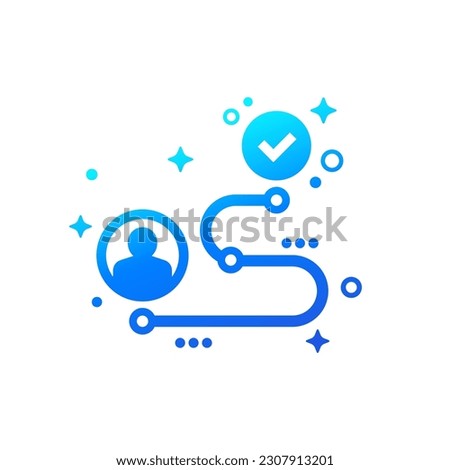 Customer journey icon, vector design