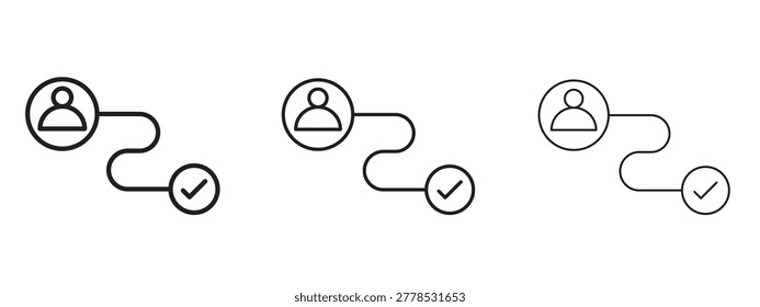 Customer journey icon vector symbols. Editable stroke set.