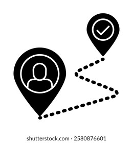 Customer Journey – Map with Pins Icon Representing Path of Consumer Interaction and Engagement with a Brand’s Services