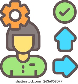 Customer Journey Mapping Filled Style Icon Design