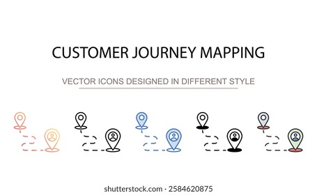 Customer Journey Mapping icon design with white background stock illustration