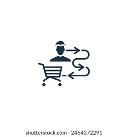 Icono de Asignación de viaje de Cliente. Icono monocromo de comportamiento de usuario simple para Plantillas, Diseño web e infografías