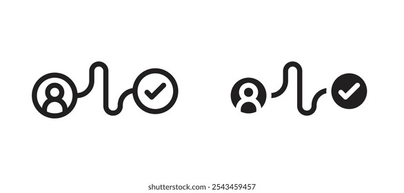 Customer Journey vector icon set in black.