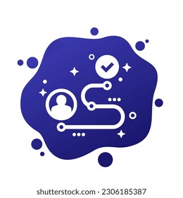 Icono de vector de viaje del cliente para web