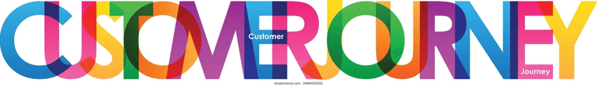 CUSTOMER JOURNEY vector letters icon