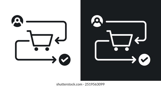 Icono de Vector Cliente Journeyline en estilo sólido y de contorno.