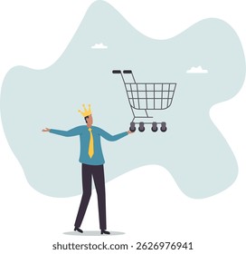 Customer is king, client want is most important, user experience or customer centric marketing strategy.character for design.