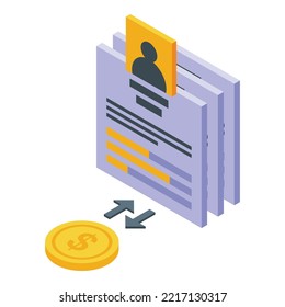 Customer know icon isometric vector. Client verification. Bank process
