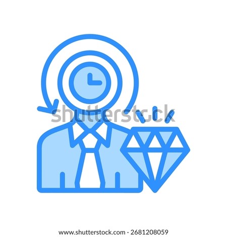 Customer Lifetime Value Icon Blue Color Vector Illustration