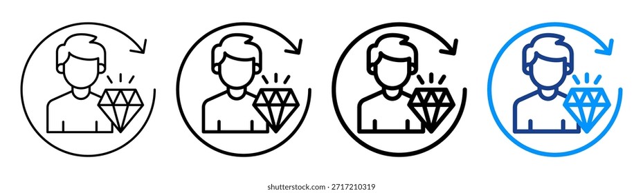 Customer Lifetime Value Symbol Anderer Umriss Sammlungssatz
