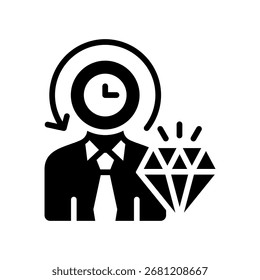 Customer Lifetime Value Icon Glyph Vector Illustration