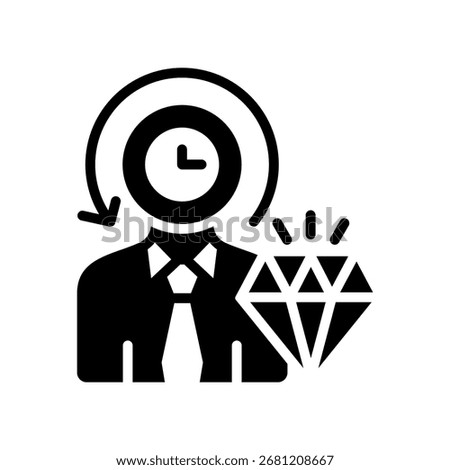 Customer Lifetime Value Icon Glyph Vector Illustration