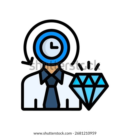Customer Lifetime Value Icon Lineal Color Vector Illustration
