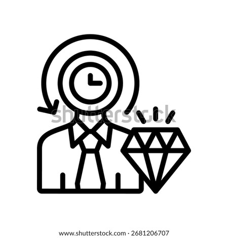 Customer Lifetime Value Icon Outline Vector Illustration
