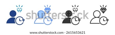 Customer Lifetime Value icon set multiple style collection
