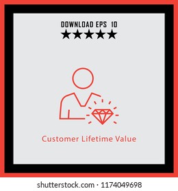 Customer Lifetime Value  Line Icon