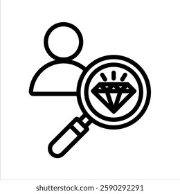 Customer Lifetime Value Line Vector Illustration On White Background.