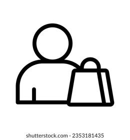 customer line icon illustration vector graphic. Simple element illustration vector graphic, suitable for app, websites, and presentations isolated on white background