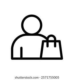 customer line icon illustration vector graphic. Simple element illustration vector graphic, suitable for app, websites, and presentations isolated on white background