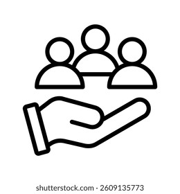 Customer Line Vector Illustration On White Background.