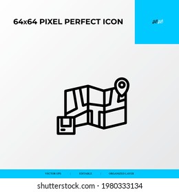 Customer location icon. Logistics process 64x64 pixel perfect icon