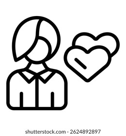 Customer love icon outline vector. Client heart. People support