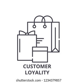 Customer loyality line icon concept. Customer loyality vector linear illustration, symbol, sign