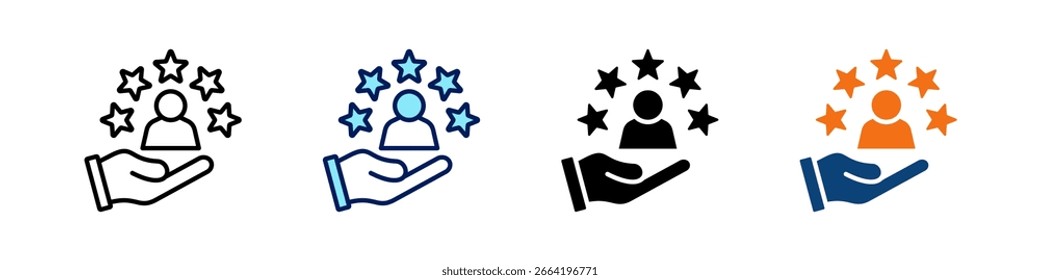 Kundenloyalität All In One Icon Multi Styles Vektor Set