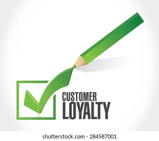 customer loyalty check mark sign concept illustration design over white