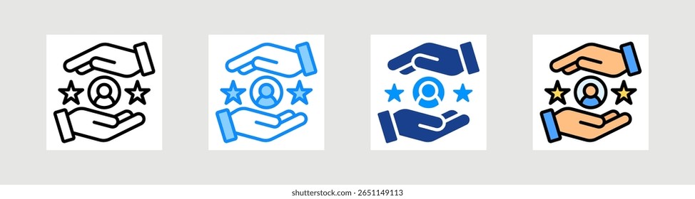 Conjunto de Colección de icono de lealtad de Cliente Estilo múltiple