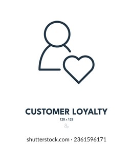 Customer Loyalty Icon. Consumer, Client, Trust. Editable Stroke. Simple Vector Icon