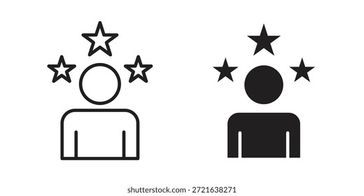 Icono de lealtad Cliente en línea delgada, estilo de trazo para Sitio web y App