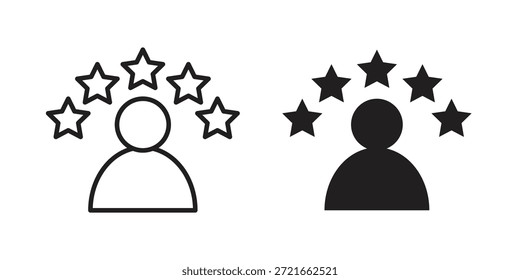 Customer loyalty icon flat and thin stroke vector pack. Editable icons set