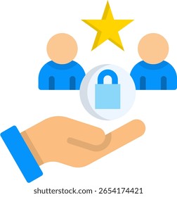 Ilustración vectorial plana de icono de lealtad Cliente