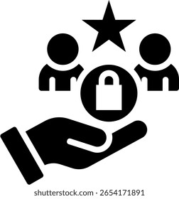 Ilustración vectorial de glifo de icono de lealtad Cliente