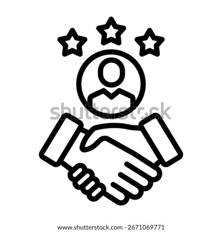 Customer Loyalty Icon Line Style Vector Illustration