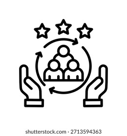 Ilustración vectorial de línea de icono de lealtad de Cliente