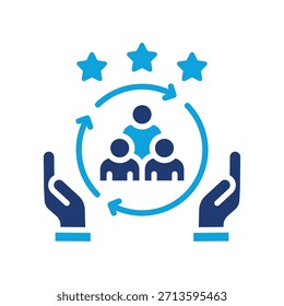 Cliente Icono de lealtad Ilustración vectorial mixta