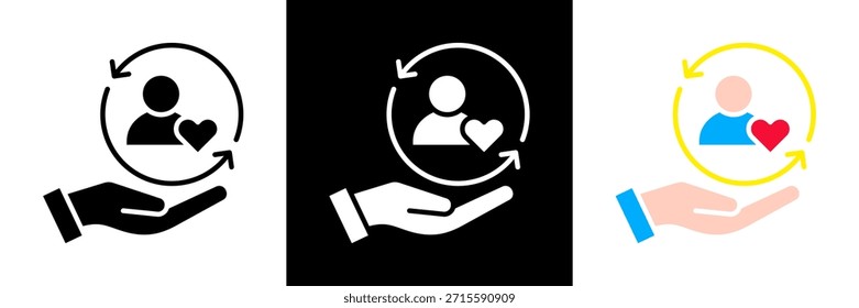 Conjunto de iconos de lealtad Cliente Ilustración vectorial de glifos