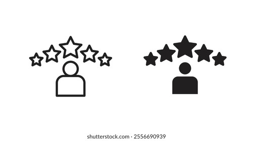 Customer loyalty icon set in Thin line black color.