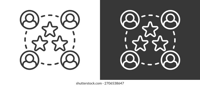 Colección De Vector Del Conjunto Del Icono De La Lealtad Del Cliente Aislada En Blanco Y Negro