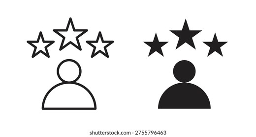 Customer loyalty icon silhouette design. Editable stroke outline icon on white background