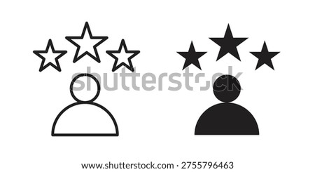 Customer loyalty icon silhouette design. Editable stroke outline icon on white background