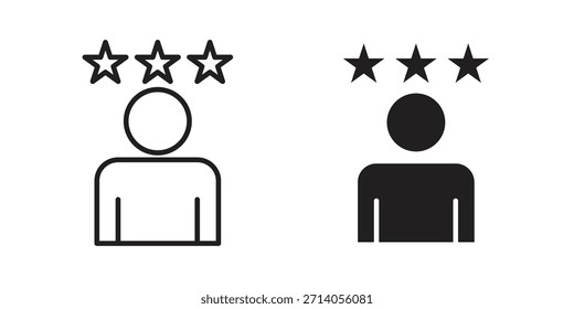 Customer loyalty icon silhouette vector designs. Editable Strokes