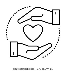 Symbol für Kundenloyalität: Vektorliniengrafik für Aufbewahrungs- und Eingriffskonzepte. Kundenbindungssymbol, Markenvertrauen, Stammkunden, langfristige Beziehungen und Engagement.