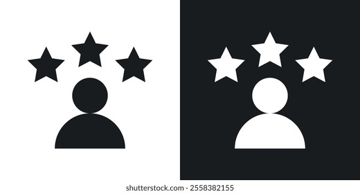 Customer loyalty icons in solid black and white colors