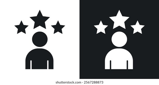 Customer loyalty icons in solid black and white colors